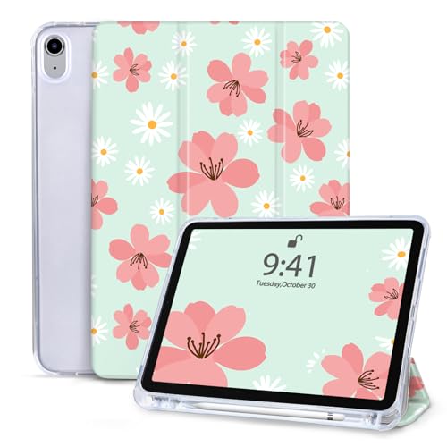 Vozehui Hülle für iPad Air 11 Zoll M2 2024 iPad Air 6/iPad Air 5. Generation 2022/iPad Air 4th Generation 10.9 Zoll 2020 mit Bleistifthalter & Automatisches Ruhen/Wecken für Trifold Prints Hülle von Vozehui