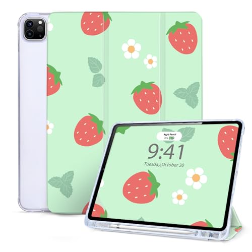Vozehui Hülle für iPad Pro 12.9 Zoll 2022 2021 2020 2018 (6./5./4./3. Generation) mit Bleistifthalter, Tablet Hülle mit Ständer Hartschale Leichtgewicht Smart Cover mit Auto Wake/Sleep von Vozehui