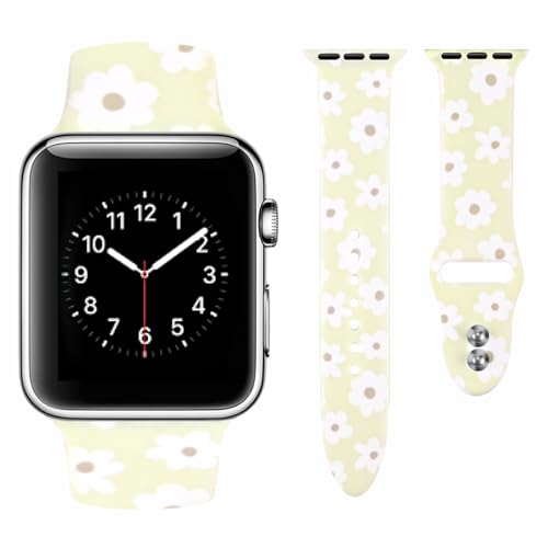 Vozehui Kompatibel mit Apple Watch Armband 38mm 40mm 41mm für Damen Herren, Weiches Silikon Muster Sport Band mit iWatch Serie SE 8 7 6 5 4 3 2 1 von Vozehui