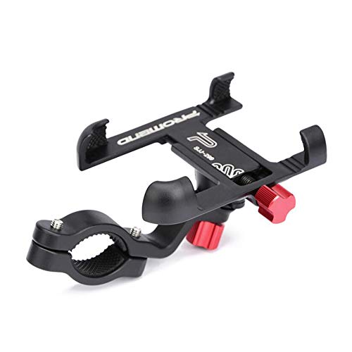 Promend Fahrrad-Handyhalterung, verstellbar, Aluminiumlegierung, für Navigations-Zubehör, Halterung für iPhone 12, Xs Max, 11, Galaxy S9, S8 usw. (schwarz) von Vrandu
