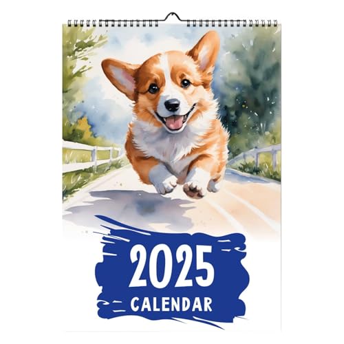 Corgi Kalender 2025| Wandkalender mit Hund | Corgi-Monats-Kalender | 12-Monats-Kalender Hund Tierkalender Haustierkalender 2025 Rega von Vriusi