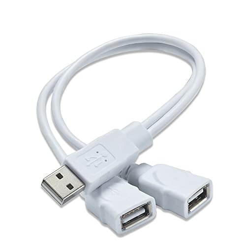 Vrllinking Dual-USB-Port-Kabel, USB-Stecker auf 2 Dual-USB-Buchsen, USB-Y-Splitter-Hub-Netzkabel-Verlängerungsadapter, anwendbar für Geräte mit geringerer Leistung (Daten und zum Laden) von Vrllinking