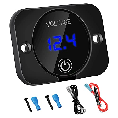 12 V Messgerät mit Kontaktschalter, Digitalanzeige, DC12 V, 24 V, wasserdichtes Voltmeter-Panel für Boot, ATV, UTV von Vrttlkkfe