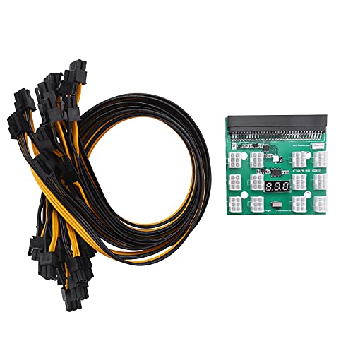Vrttlkkfe 1200 W/750 W Breakout Board + 12 Stück 6P Stecker auf 6P Stecker Kabel Kits für PSU GPU Mining von Vrttlkkfe