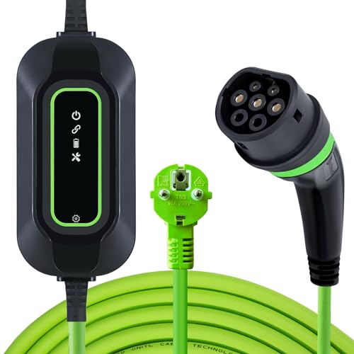 Vschnel Type 2 Portable EV Charger Cable Personal Charging Box 16A Unadjustable EU Standard SCHUKO 2-Pin Charger Electric Car EVSE (Euro Plug) 3.6kw Portable Charging Box von Vschnel