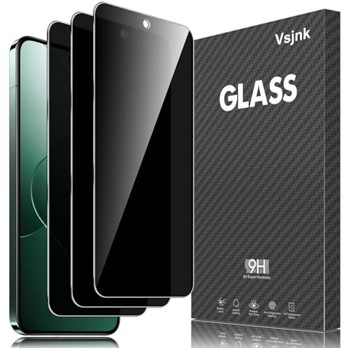 Vsjnk Anti-Spähen Sichtschutz für Xiaomi 14/Xiaomi 13 mit 3 Stück Privatsphäre Tempered Glass Folie 9H Panzer Schutz Glas HD Displayschutzfolie,kompatible mit Xiaomi 14 von Vsjnk
