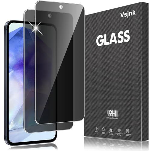 Vsjnk Anti-Spähen Sichtschutz kompatible mit Samsung Galaxy A55 5G / A35 5G mit 2 Stück Privatsphäre Tempered Glass Folie 9H HD Displayschutzfolie Panzer Schutz Glas,fur Galaxy A55 von Vsjnk
