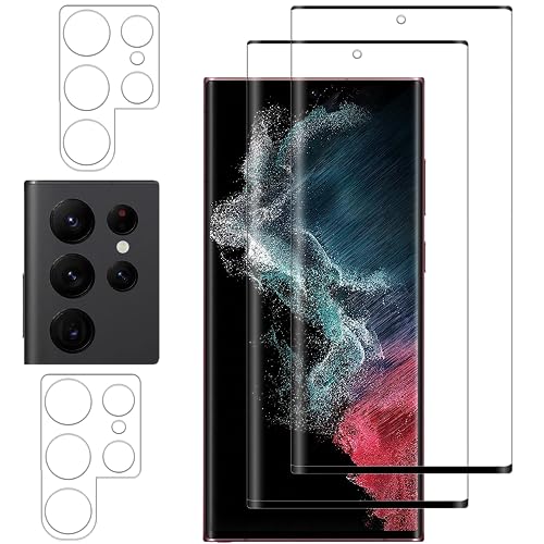 Vsjnk Panzer Schutz Glas für Samsung Galaxy S22 Ultra 5G mit 2 Stück Schutzfolie 2 X Kamera Panzerfolie,9H Härte Hartglas,HD Displayschutzfolie,kompatible mit Samsung S22 Ultra Vsjnk Panzer Schutz Glas für Samsung Galaxy S22 Ultra 5G mit 2 Stück Schutzfolie 2 X Kamera Panzerfolie,9H Härte Hartglas,HD Displayschutzfolie,kompatible mit Samsung S22 Ultra von Vsjnk