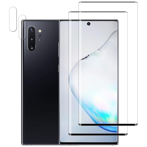 Vsjnk Screen Protector für Samsung Galaxy Note 10 Plus mit 2 Stück Panzer Schutz Glas 2X Kamera Panzerfolie,9H Härte Hartglas,HD Displayschutzfolie,kompatible mit Galaxy Note 10 + von Vsjnk