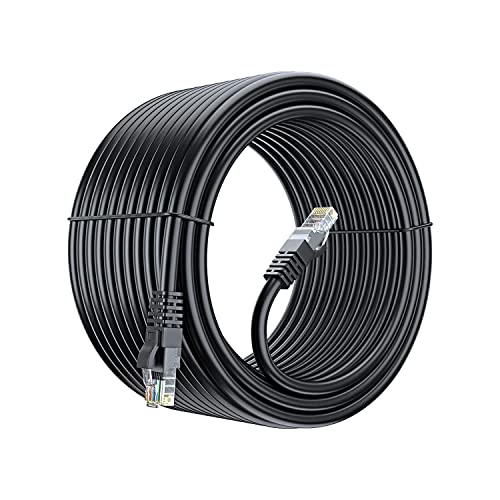 Vsnetwork LAN Kabel 100m CAT 6 Netzwerkkabel geschirmtes UTP CAT6 Ethernet Kabel Patchkabel RJ45 100 Meter, UTP CAT6 CCA RJ45 Patch Cord Ethernet Kabel Gigabit 1000 Mbps 550 MHz Schwarz von Vsnetwork