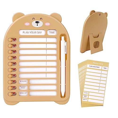 Vspek Memo Checklist Board, Punch in Daily and weekly Plan Board with 14 Blank Paper,Chore & Exercise Chart Memo Checklist Boards, Standable,hangable Message Memo Board for Home Travel Planning(Braun) Vspek Memo Checklist Board, Punch in Daily and weekly Plan Board with 14 Blank Paper,Chore & Exercise Chart Memo Checklist Boards, Standable,hangable Message Memo Board for Home Travel Planning(Braun) von Vspek