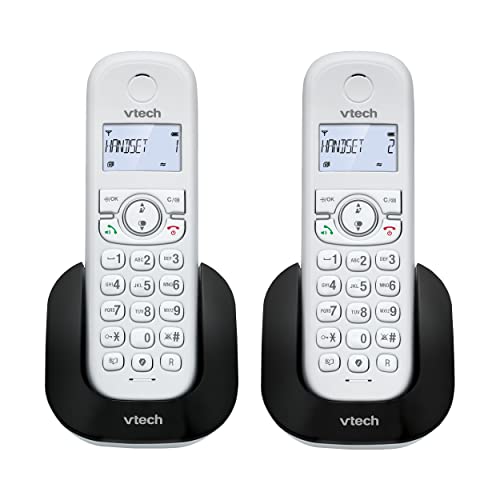 (Französische Fassung) VTech CS1501 Schnurloses DECT-Telefon mit Zwei Mobilteilen, Anrufsperre, Anruferkennung/Anklopfen, Freisprecheinrichtung, beleuchtetem Display und beleuchteter Tastatur von Vtech