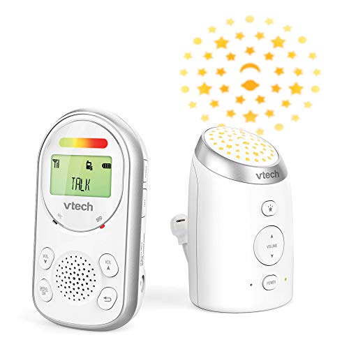 VTech AM706-1W Babyphone mit großer Reichweite, bis zu 0,3 m, Audio Babyphone mit klarem Ton, 2-Wege-Audio-Talk, Babyphone mit vibrierendem Sound-Alarm, nachtlicht leuchten an der Decke von Vtech