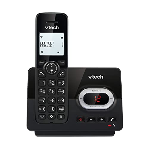 VTech CS2050 Schnurloses Telefon mit Anrufbeantworter, ECO+ Modus,Senioren Telefon Festnetz Schnurlos Festnetztelefon,Anrufsperre, Freisprechfunktion, große Tasten, 1-Zeilen Display, Schwarz von Vtech