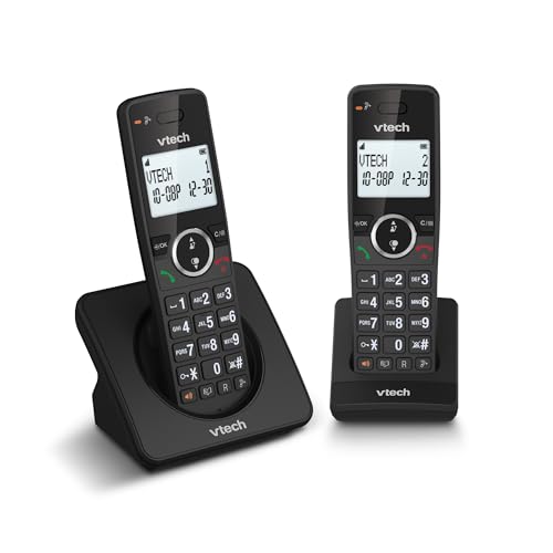 VTech ES2001 Duo Schnurloses DECT-Telefon mit 2 Mobilteilen, Anrufblock, Lautstärkeregler, Anrufer-Identifikation/Anruf in Warte, 18 Stunden Akkulaufzeit, Display und Tastatur mit VTech ES2001 Duo Schnurloses DECT-Telefon mit 2 Mobilteilen, Anrufblock, Lautstärkeregler, Anrufer-Identifikation/Anruf in Warte, 18 Stunden Akkulaufzeit, Display und Tastatur mit von Vtech