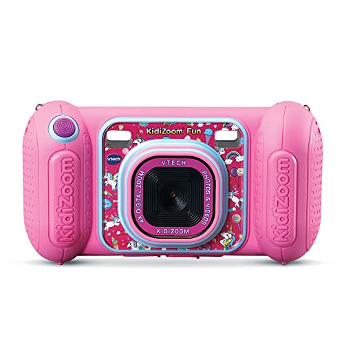VTech - KidiZoom Fun Rose, Digitalkamera für Kinder, 9-in-1, Fotos und Videos, Farbdisplay, Filter, Rahmen und lustige Effekte, Geschenk für Kinder von 3 Jahren bis 10 Jahren – Inhalt auf Französisch von Vtech