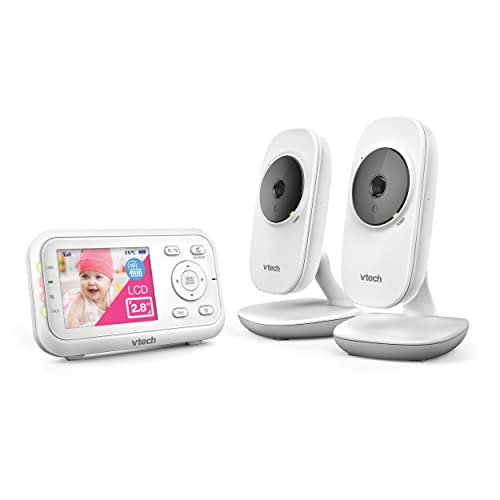 VTech VM3250-2 Video-Babyphone mit 2 Kameras, 300 m Lange Reichweite, mit 2,8 Zoll LCD, bis zu 19 Stunden Video-Streaming, Nachtsicht, gesicherte Übertragung, Temperatursensor, beruhigende Geräusche, VTech VM3250-2 Video-Babyphone mit 2 Kameras, 300 m Lange Reichweite, mit 2,8 Zoll LCD, bis zu 19 Stunden Video-Streaming, Nachtsicht, gesicherte Übertragung, Temperatursensor, beruhigende Geräusche, von Vtech