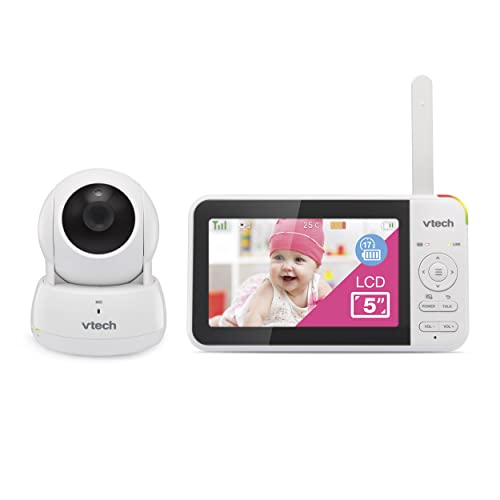 VTech VM924 Video-Babyphone mit Kamera, Schwenk- und Neigefunktion, Babyphone mit 5 Zoll LCD-Bildschirm, bis zu 17 Stunden Akkulaufzeit, 1,33-facher Zoom, Nachtsicht, 300 m Lange Reichweite, VTech VM924 Video-Babyphone mit Kamera, Schwenk- und Neigefunktion, Babyphone mit 5 Zoll LCD-Bildschirm, bis zu 17 Stunden Akkulaufzeit, 1,33-facher Zoom, Nachtsicht, 300 m Lange Reichweite, von Vtech
