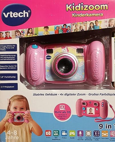 Vtech Kidizoom (Kinder Digitalkamera, 1,8" Zoll Farbdisplay, 2.0 Megapixel, 4 x digital Zoom, Robustes Gehäuse, 4 Spiele) pink von Vtech