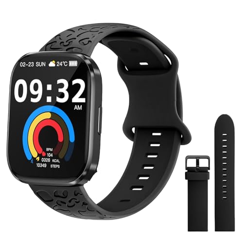 Vtkp Smartwatch für Herren und Damen, 2,1 Zoll, Smartwatch mit 113+ Sportmodi, wasserdicht, IP68, Sportuhr mit Schrittzähler/Cardio/Schlafmonitor für iOS/Android (Motiv schwarzer Panther) von Vtkp