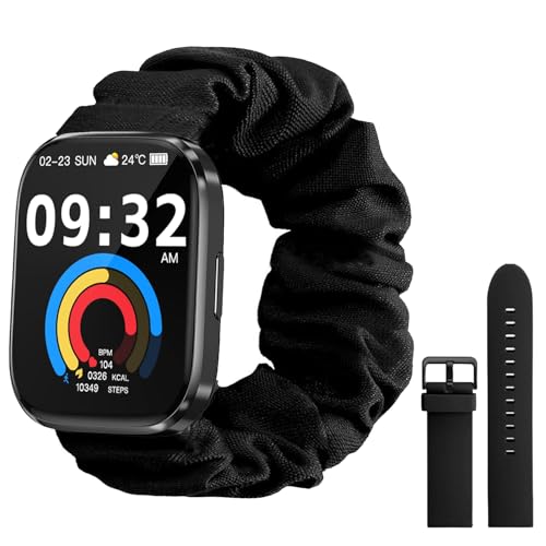 Vtkp Smartwatch für Herren und Damen, 2,1 Zoll, Smartwatch mit 113 Sportmodi, wasserdicht IP68, Sportuhr mit Schrittzähler/Cardio/Schlafmonitor für iOS/Android (Haarband) von Vtkp