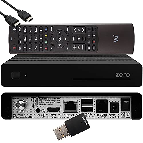 VU+ Zero HW Version 2-1x DVB-S2 Full-HD Sat Tuner E2 Linux Receiver, YouTube, Satellit Receiver mit Aufnahmefunktion, Kartenleser, Media Player, EasyMouse HDMI-Kabel & 300 Mbits WiFi Stick, schwarz VU+ Zero HW Version 2-1x DVB-S2 Full-HD Sat Tuner E2 Linux Receiver, YouTube, Satellit Receiver mit Aufnahmefunktion, Kartenleser, Media Player, EasyMouse HDMI-Kabel & 300 Mbits WiFi Stick, schwarz von VU+
