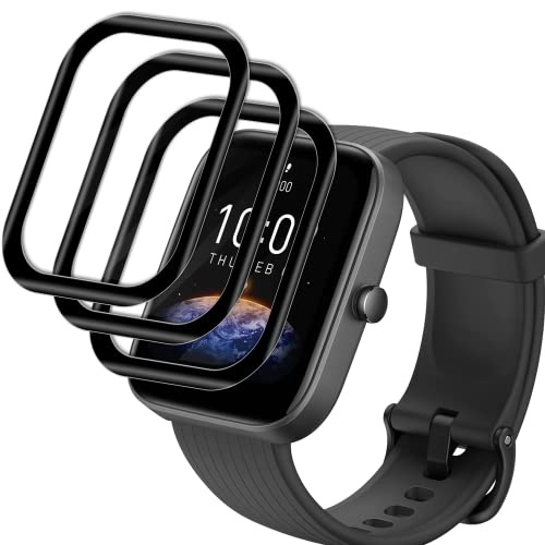 Vuciya [3 Pieces] kompatibel mit Amazfit Bip 3 /Amazfit Bip 3 Pro Screen Protector, Anti-Bubble, Anti-Scratch HD TPU schutzfolie,3D Curved Full Cover Protective Screen Full,for Amazfit Bip 3 Pro von Vuciya