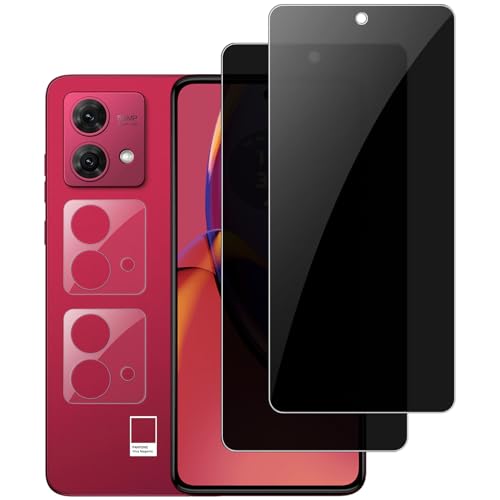 Vuciya Pack of 2 Privacy Full Screen Protector for Motorola Moto G84 Tempered Glass,2X Kamera Schutzfolie,9H Anti-Spy Armoured Protection for Moto G84 von Vuciya