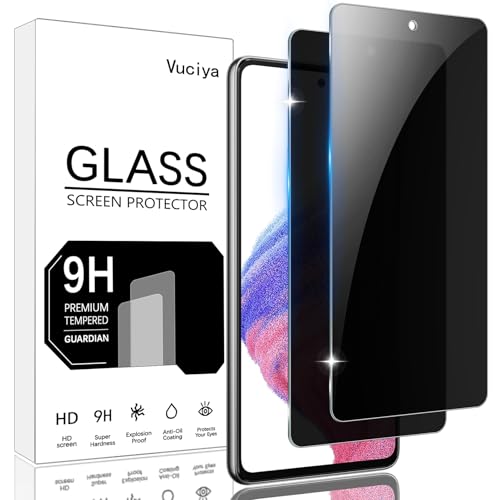 Vuciya Pack of 2 Privacy Full Screen Protector for Samsung Galaxy A53 5G Tempered Glass,9H Schutzfolie,Anti-Spy Armoured Protection for Galaxy A53 5G von Vuciya