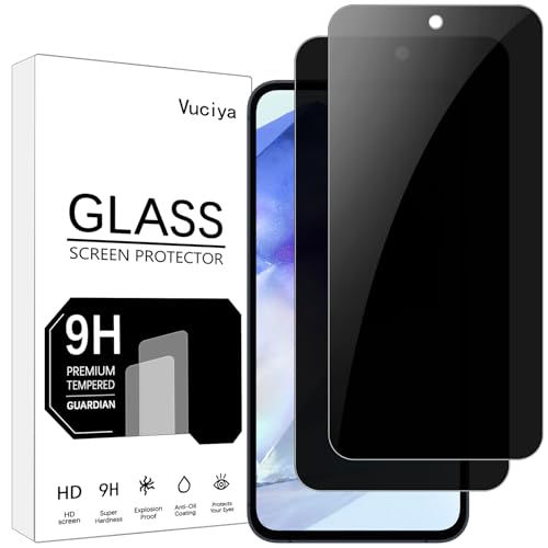Vuciya Pack of 2 Privacy Full Screen Protector for Samsung Galaxy A55 5G / Galaxy A35 5G Tempered Glass,9H Schutzfolie,Anti-Spy Armoured Protection for Galaxy A55 5G von Vuciya
