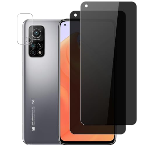 Vuciya[Pack of 2 Privacy Full Screen Screen Protector for Xiaomi Mi 10T / Xiaomi Mi 10T Pro Tempered Glass,1X Kamera Schutzfolie,Anti-Spy Armoured Protection Glass Film for Xiaomi Mi 10T von Vuciya