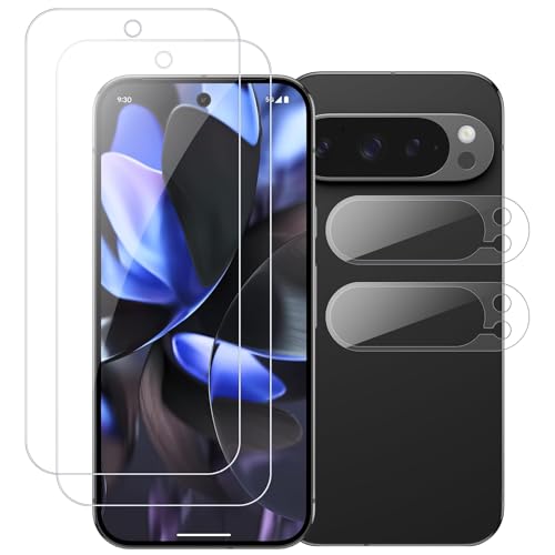 Vuciya Pack of 2 Screen Protector kompatibel mit Google Pixel 9 Pro panzerglas,2X Kamera Schutzfolie,9H Härte Schutzfolie,Anti-Kratzen,Anti-Bläschen,for google pixel 9 pro von Vuciya
