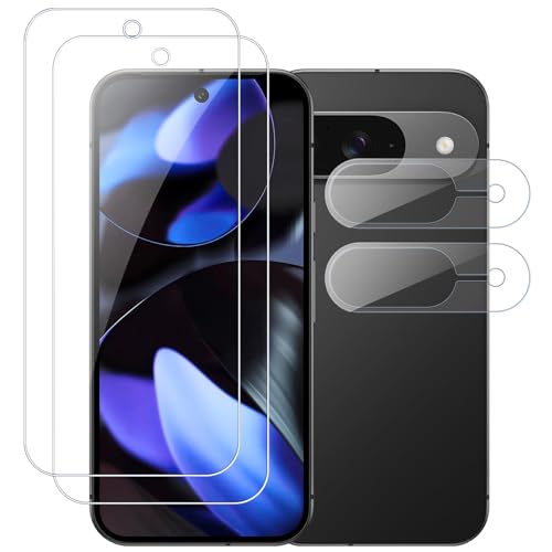 Vuciya Pack of 2 Screen Protector kompatibel mit Google Pixel 9 panzerglas,2X Kamera Schutzfolie,9H Härte Schutzfolie,Anti-Kratzen,Anti-Bläschen,for google pixel 9 von Vuciya