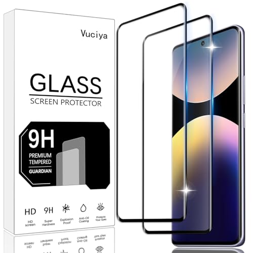 Vuciya Pack of 2 Screen Protector kompatibel mit Xiaomi Redmi Note 14 Pro 4G/5G panzerglas,9H Härte Schutzfolie,Anti-Kratzen,Anti-Bläschen,HD Clear Film,for Redmi Note 14 Pro von Vuciya
