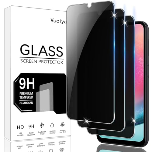 Vuciya Pack of 3 Privacy Full Screen Protector for Samsung Galaxy A24 5G Tempered Glass,9H Schutzfolie Anti-Spy Armoured Protection for Galaxy A24 von Vuciya