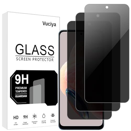 Vuciya[Pack of 3 Privacy Full Screen Screen Protector for Xiaomi Redmi Note 12 4G / 5G Tempered Glass [9H Hardness] Anti-Spy Armoured Protection Glass Film for Xiaomi Redmi Note 12 4G / 5G von Vuciya
