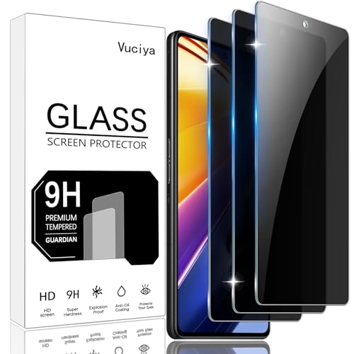 Vuciya Pack of 3 Privacy Full Sichtschutz for Xiaomi Poco F4 GT Screen Protector,Anti-Kratzen,Anti-Bläschen,9H Schutzfolie Panzer schutz,Anti-Spy Protection Tempered Glass for Xiaomi Poco F4 GT von Vuciya