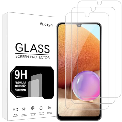 Vuciya Pack of 3 Screen Protector kompatibel mit Samsung Galaxy A32 4G panzerglas 9H Schutzfolie Anti-Kratzen Anti-Bläschen for Galaxy A32 4G von Vuciya