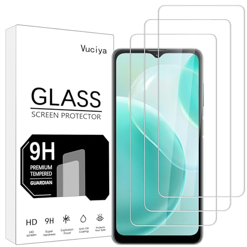 Vuciya Screen Protector for Compatible with Blackview A53 Tempered Glass Film 9H Hardness Pack of 3 HD Clear Film Bubble-Free Anti-Kratzen for BV A53 von Vuciya