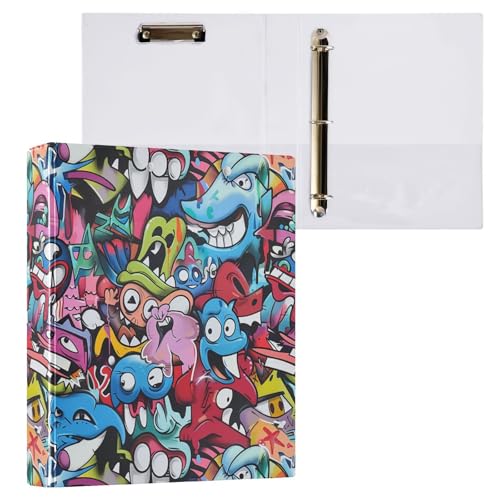 Vuiyean Graffiti Art Hip Hop Monster cooler Ordner mit Klemmbrett und Taschen, Hardcover-Ordner, 3 Ringe, strapazierfähig, großer Aktenordner für Büro, Schulbedarf, hält 200 Blatt Vuiyean Graffiti Art Hip Hop Monster cooler Ordner mit Klemmbrett und Taschen, Hardcover-Ordner, 3 Ringe, strapazierfähig, großer Aktenordner für Büro, Schulbedarf, hält 200 Blatt von Vuiyean