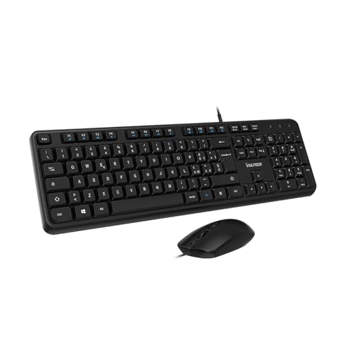 VulTech KM-811 USB-Tastatur- und Maus-Kit, geräuschlos, italienisches QWERTY-Layout, schlankes Design, Ziffernblock, 12 Multimedia-Tasten, Flüssigkeitsschutz, PC/Laptop, Windows/Mac/Linux, Schwarz VulTech KM-811 USB-Tastatur- und Maus-Kit, geräuschlos, italienisches QWERTY-Layout, schlankes Design, Ziffernblock, 12 Multimedia-Tasten, Flüssigkeitsschutz, PC/Laptop, Windows/Mac/Linux, Schwarz von Vultech