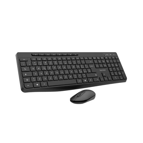 VulTech KM-841W Tastatur- und Maus-Kit, geräuschlos, italienisches QWERTY-Layout, schlankes Design, Ziffernblock, 12 Multimedia-Tasten, Flüssigkeitsschutz, PC/Laptop, Windows/Mac/Linux, Schwarz VulTech KM-841W Tastatur- und Maus-Kit, geräuschlos, italienisches QWERTY-Layout, schlankes Design, Ziffernblock, 12 Multimedia-Tasten, Flüssigkeitsschutz, PC/Laptop, Windows/Mac/Linux, Schwarz von Vultech