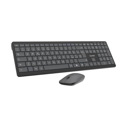 VulTech KM-851W Kabellose Tastatur und Maus, geräuschlos, italienisches QWERTY-Layout, ultradünn, Ziffernblock, 12 Multimedia-Tasten, Flüssigkeitsschutz, PC, Laptop/Windows, Mac OS, Linux, Schwarz VulTech KM-851W Kabellose Tastatur und Maus, geräuschlos, italienisches QWERTY-Layout, ultradünn, Ziffernblock, 12 Multimedia-Tasten, Flüssigkeitsschutz, PC, Laptop/Windows, Mac OS, Linux, Schwarz von Vultech