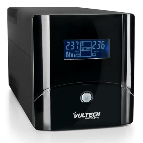 VulTech UPS1500VA-PRO Line Interactive Kontinuitätsgruppe mit LCD, Schwarz [Italien] von Vultech