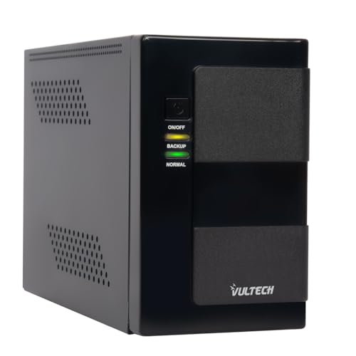 VulTech UPS650VA-LFP-NAS USV Serie für Desktop-NAS und Netzwerkfestplatten, 650VA 350Watt Lithium, Line Interactive, LCD-Display, 2 Steckdosen 10-16A Schuko, Overload, AVR, Kurzschluss von Vultech