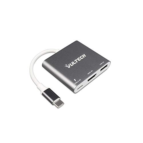 Vultech ATC-01 USB Hub C Multiport 3 in 1 USB Typ C Adapter Portable mit HDMI 4K 1 USB 3.0 Port für MacBook Pro, XPS, Surface Pro, Matebook, Samsung von Vultech