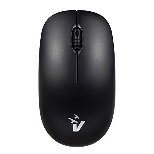 Vultech MW-07 Wireless Optische Maus 1600 DPI Kabellos, 2,4 GHz mit 3 Tasten + Scrollrad, beidhändig, für Notebook/PC/Laptop/Computer/MacBook, schwarz von Vultech