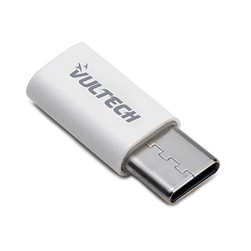 Vultech Micro-USB to Type C ADP-01P Adapter für Datenübertragung für MacBook Pro, Samsung und Huawei weiß von Vultech