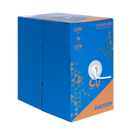 Vultech SC14501-305 Lan Cat.5E UTP 305 Meter 23AWG CU CPR PASS Mantel LSZH Ethernet-Netzwerkspule CAT.5E UTP PURE Kupfer ideal für Hochgeschwindigkeits-Netzwerksysteme 10/100/1000 Mbps Vultech SC14501-305 Lan Cat.5E UTP 305 Meter 23AWG CU CPR PASS Mantel LSZH Ethernet-Netzwerkspule CAT.5E UTP PURE Kupfer ideal für Hochgeschwindigkeits-Netzwerksysteme 10/100/1000 Mbps von Vultech
