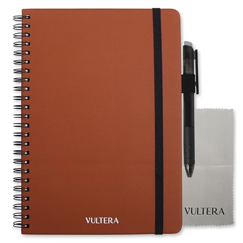 Vultera Notizbuch wiederverwendbar - A5 - Löschbarer Notizblock mit löschbarem Stift - Digitales Notizbuch (Terra brown) von Vultera